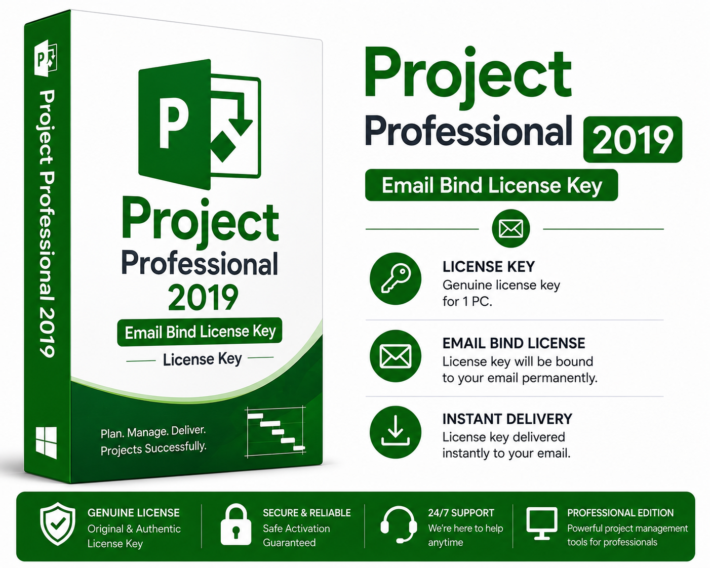 Project Professional 2019 Lifetime Email Bind License Key