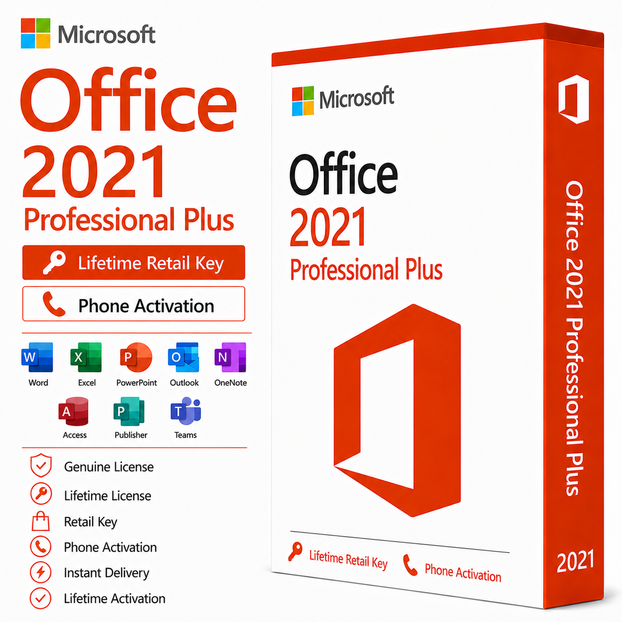 Office 2021 Professional Plus Retail Key Phone Activation