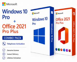 Windows 10 Pro + Office 2021 Pro Plus Combo ( Telephone Activation)