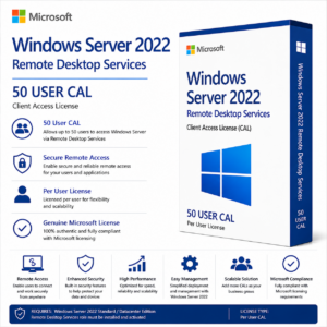 Windows Server 2022 Remote Desktop Services 50 USER CAL License Key Instant Email Delivery
