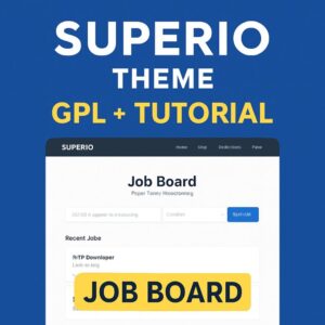 Superio Theme GPL + Tutorial – Job Board WordPress Websites