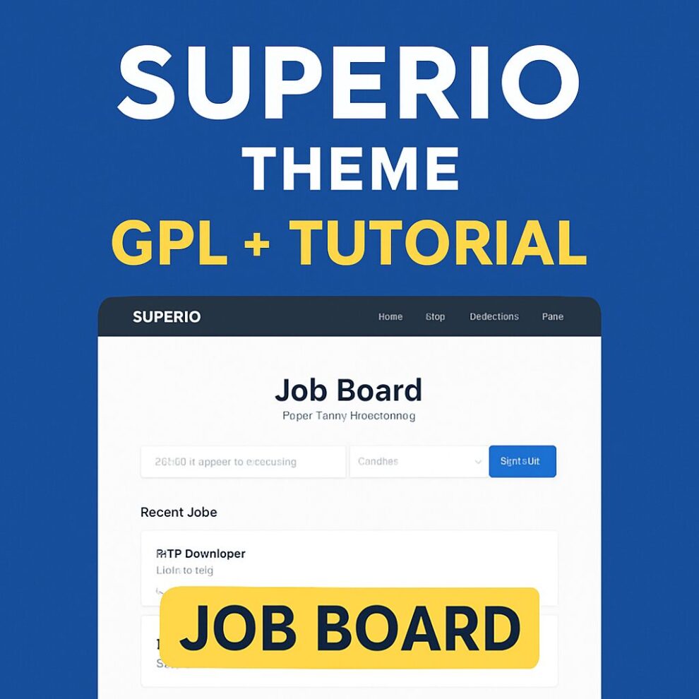 Superio Theme GPL + Tutorial – Job Board WordPress Websites