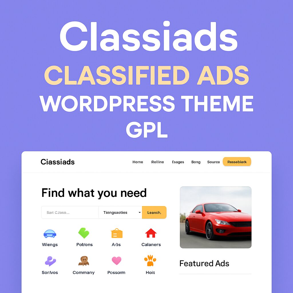 Classiads Theme GPL – Classified Ads WordPress Theme