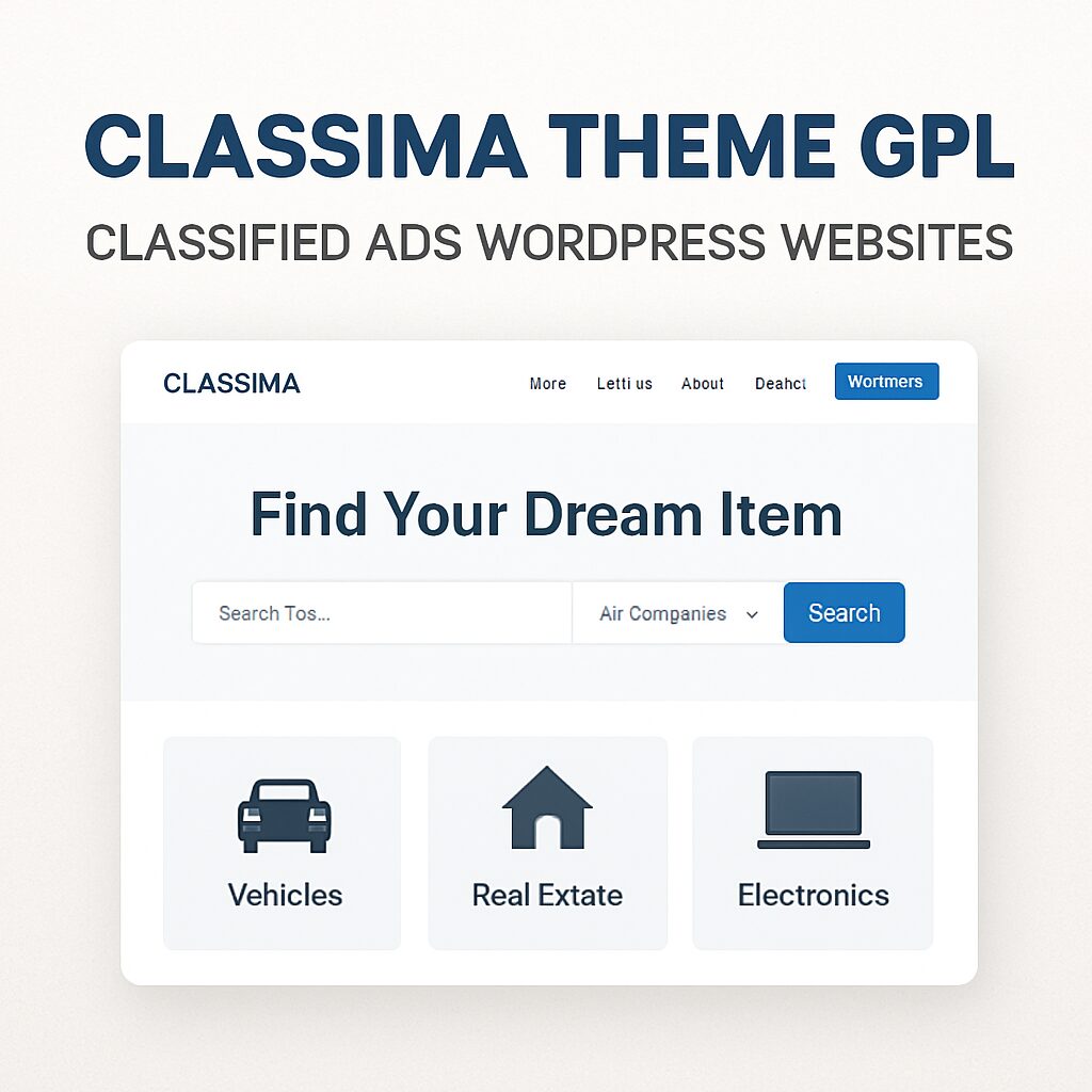 Classima Theme GPL – Classified Ads WordPress Websites