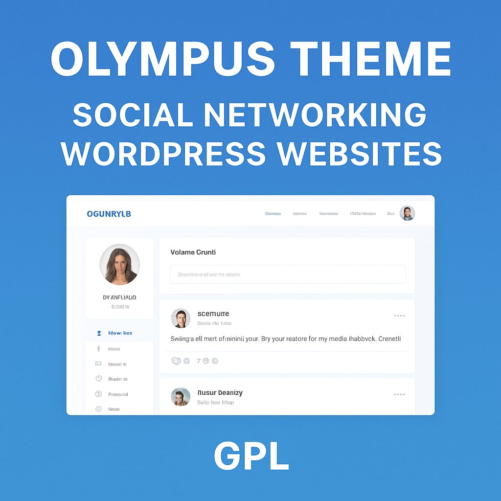Olympus Theme GPL – Social Networking WordPress Websites | Testing purpose