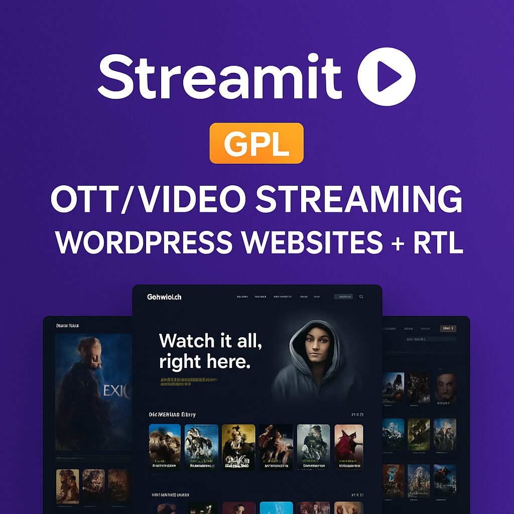 Streamit Theme GPL – OTT/Video Streaming WordPress Websites + RTL