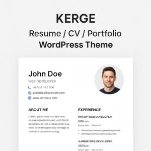 Kerge Theme GPL – Resume / CV / Portfolio WordPress Theme