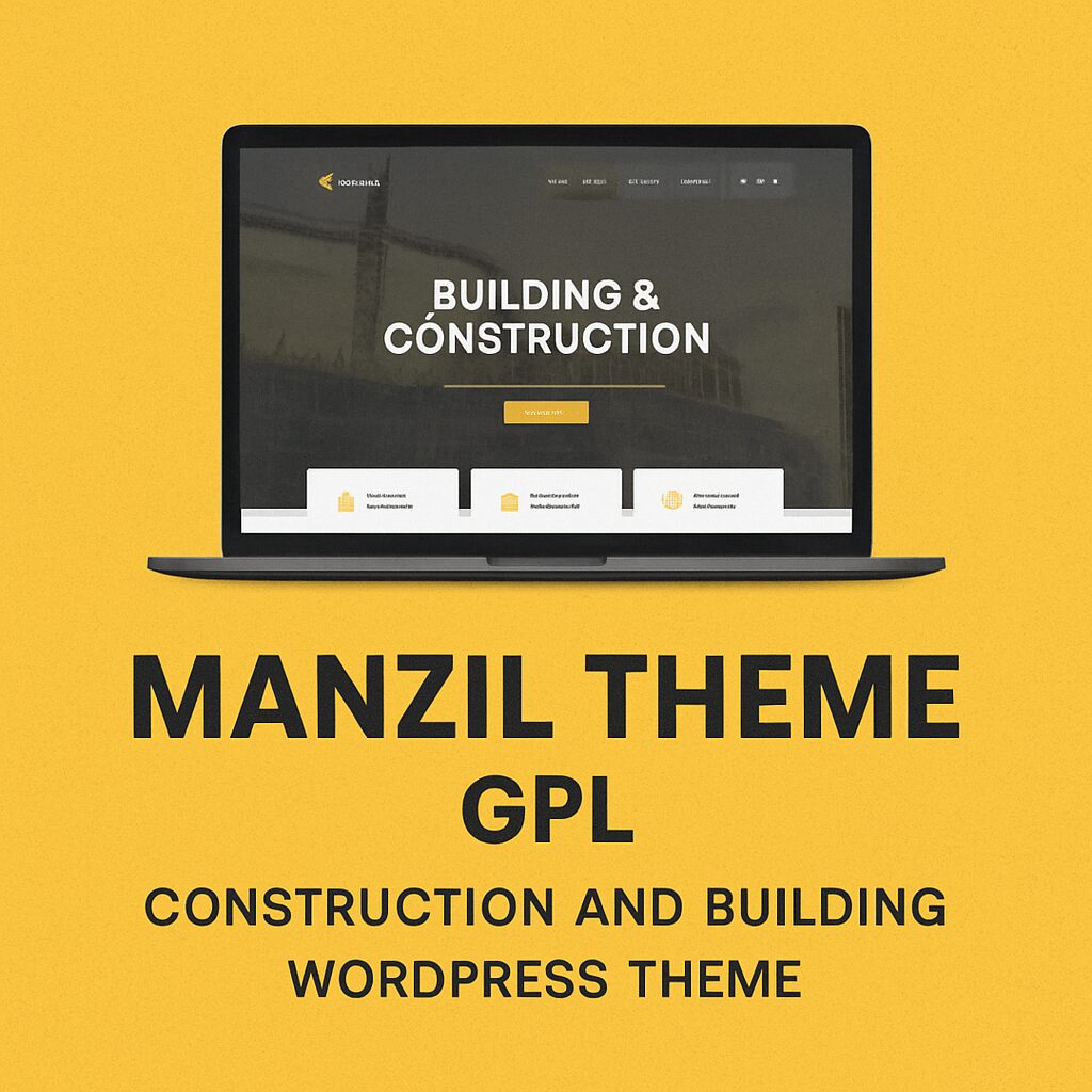 Manzil Theme GPL – Construction and Building WordPress Theme