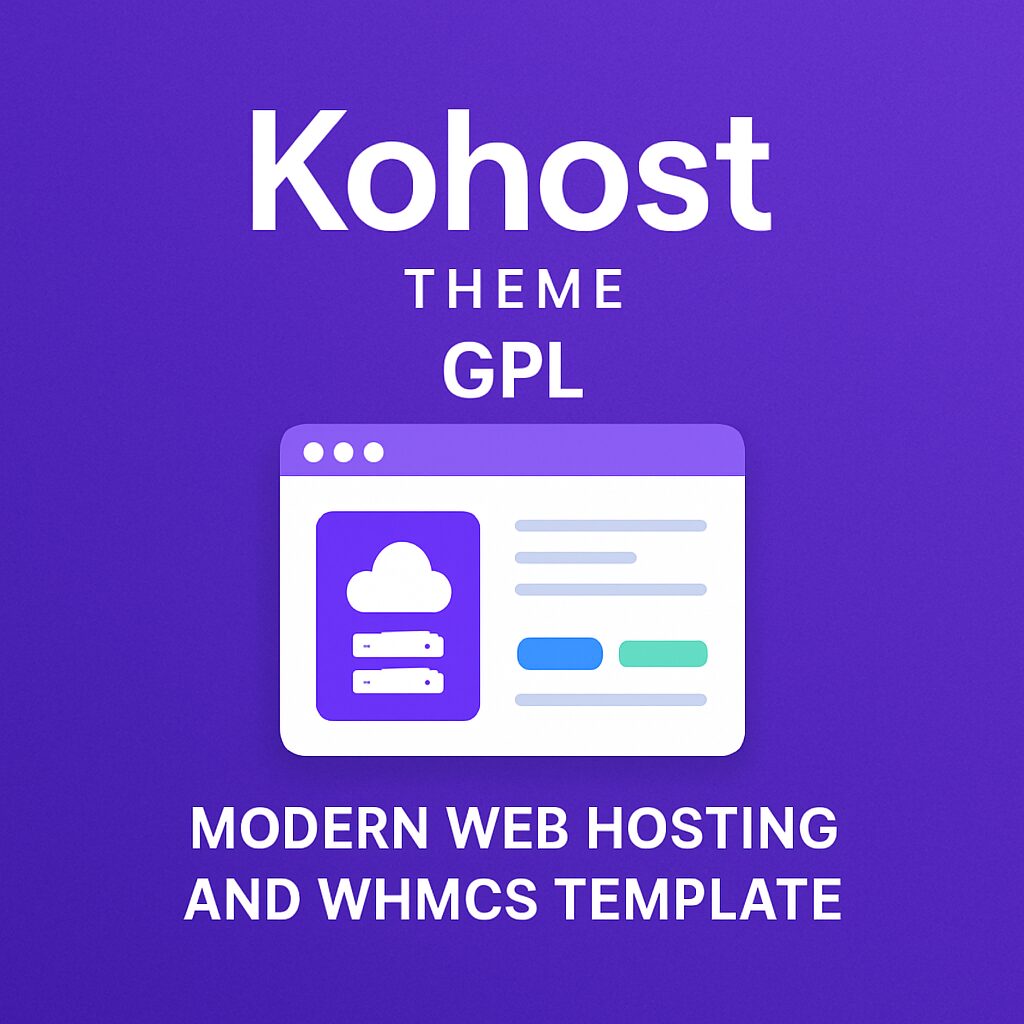 Kohost Theme GPL – Modern Web Hosting and WHMCS Template