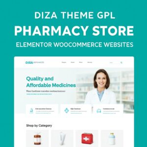 Diza Theme GPL – Pharmacy Store Elementor WooCommerce Websites