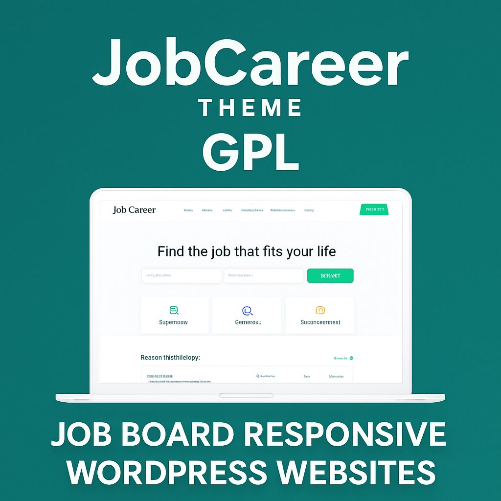 JobCareer Theme GPL – Job Board Responsive WordPress Websites