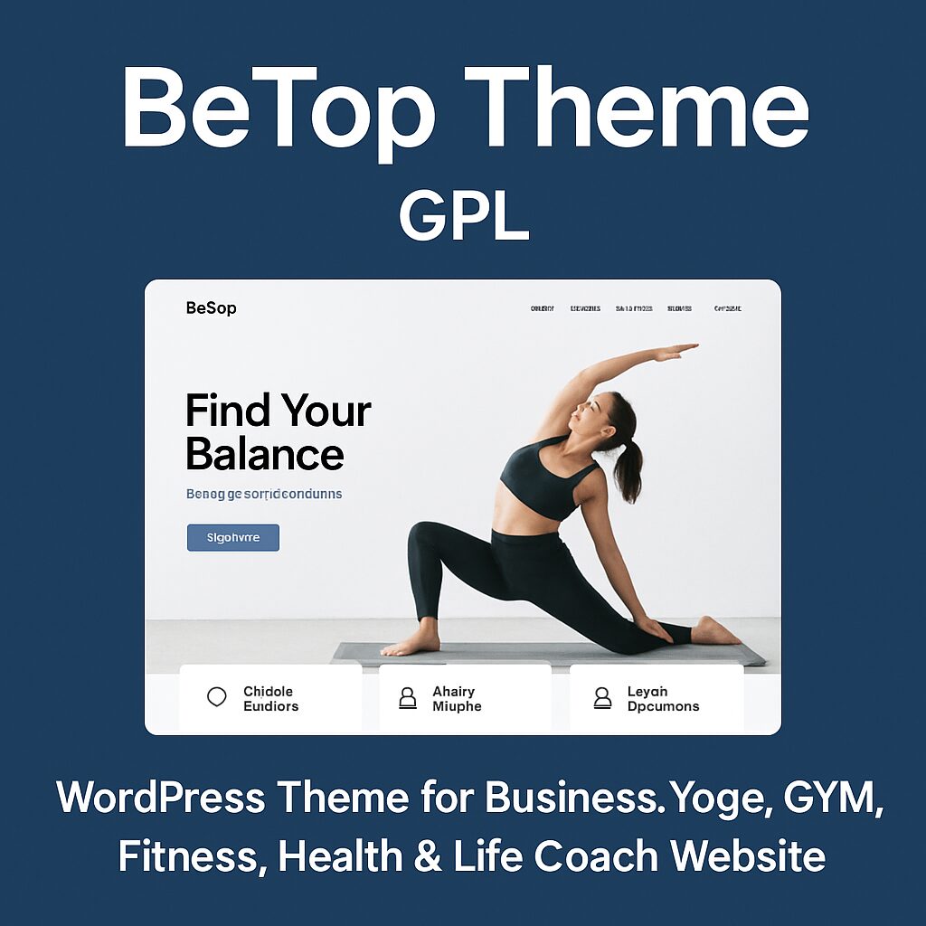 BeTop Theme GPL – WordPress Theme for Business, Yoga, GYM, Fitness, Health & Life Coach Website