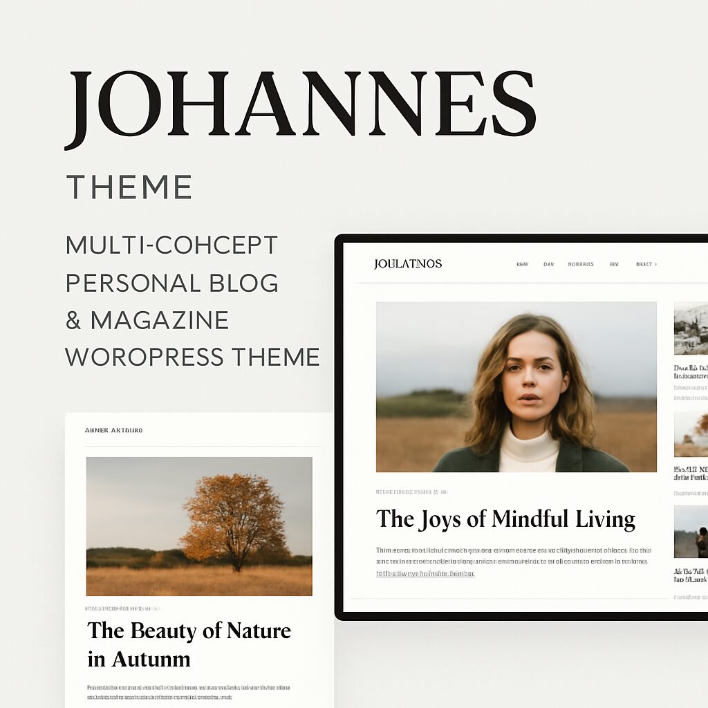 Johannes Theme GPl – Multi-Concept Personal Blog & Magazine WordPress Theme