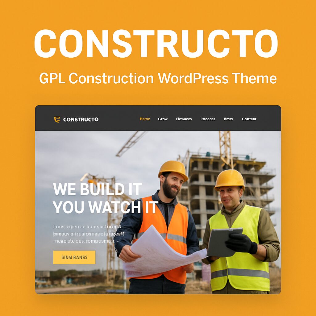 Constructo Theme GPL Construction WordPress Theme