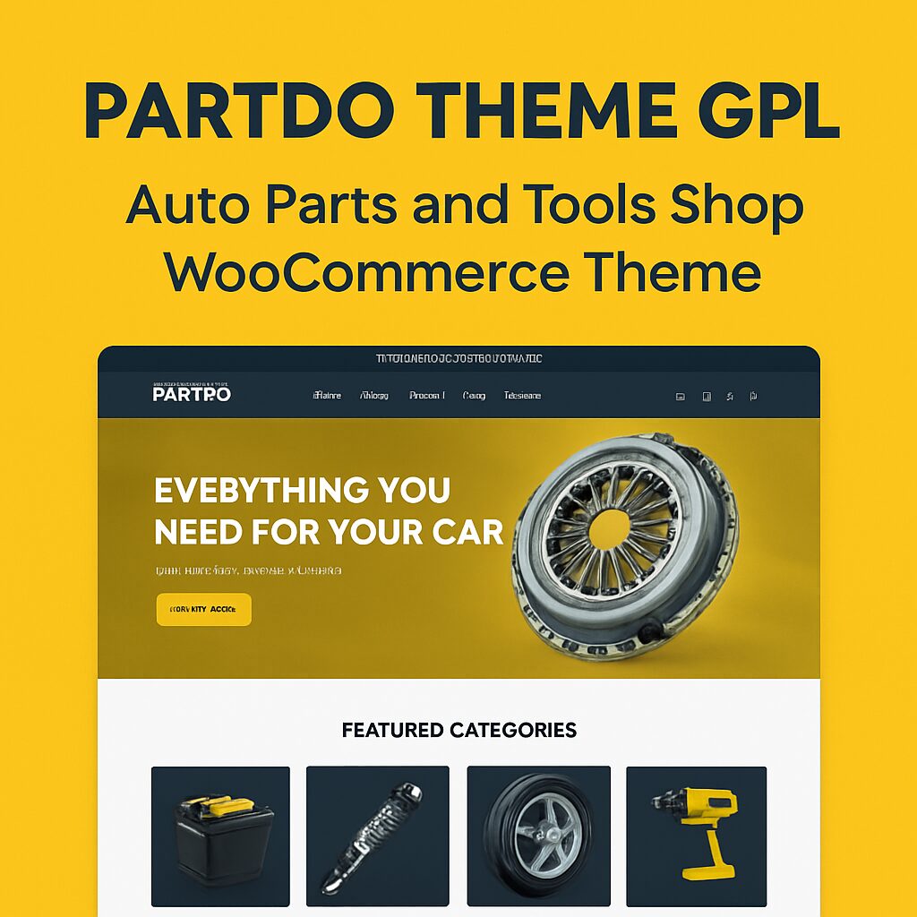 Partdo Theme GPL – Auto Parts and Tools Shop WooCommerce Theme