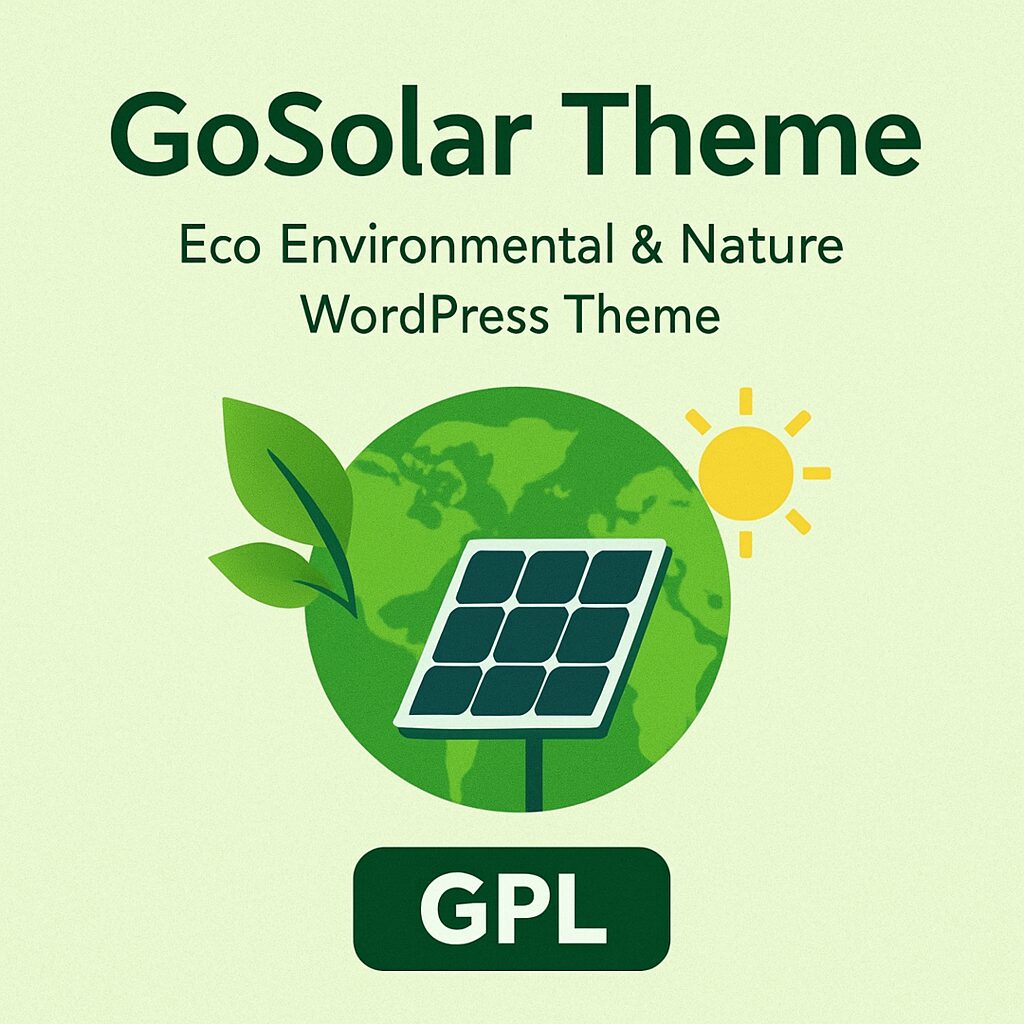 GoSolar Theme GPL – Eco Environmental & Nature WordPress Theme