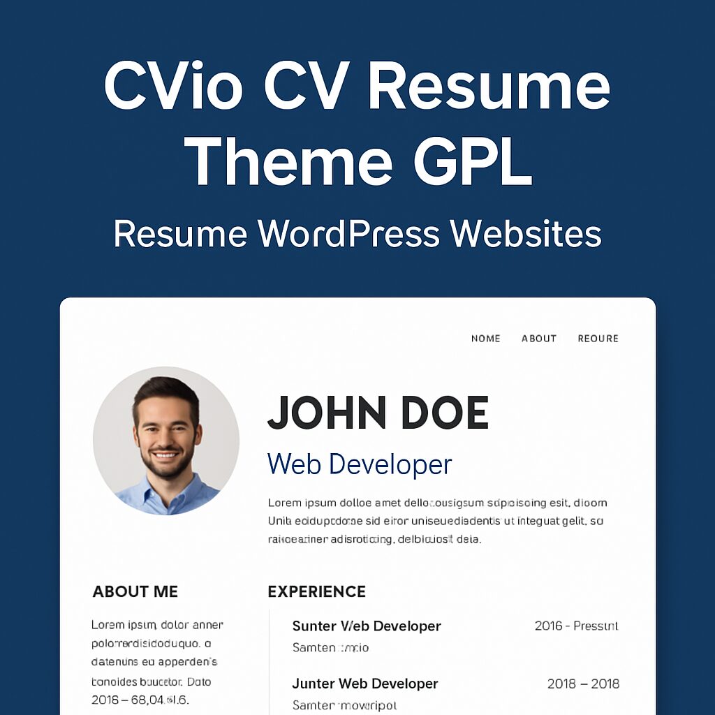 Cvio CV Resume Theme GPL – Resume WordPress Websites