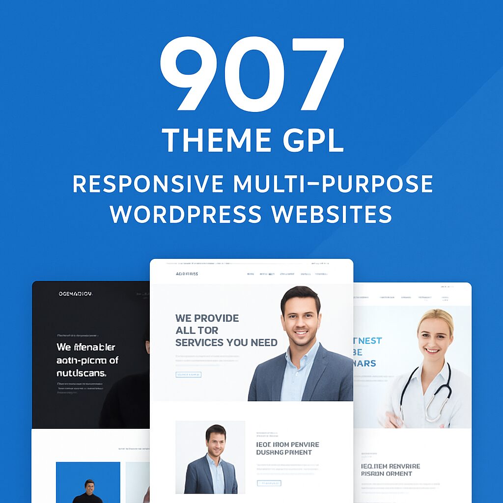 907 Theme GPL – Responsive Multi-Purpose WordPress Websites