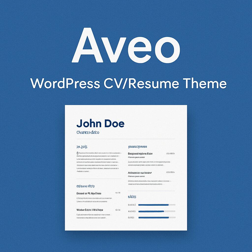 Aveo WordPress CV/Resume Theme GPL
