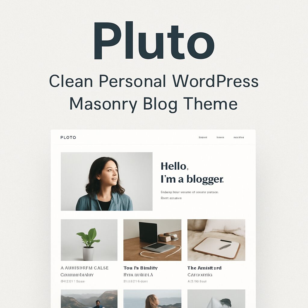 Pluto Theme GPL – Clean Personal WordPress Masonry Blog Theme