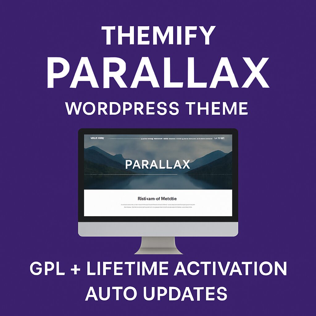 Themify Parallax WordPress Theme GPL + Lifetime Activation | Auto Updates