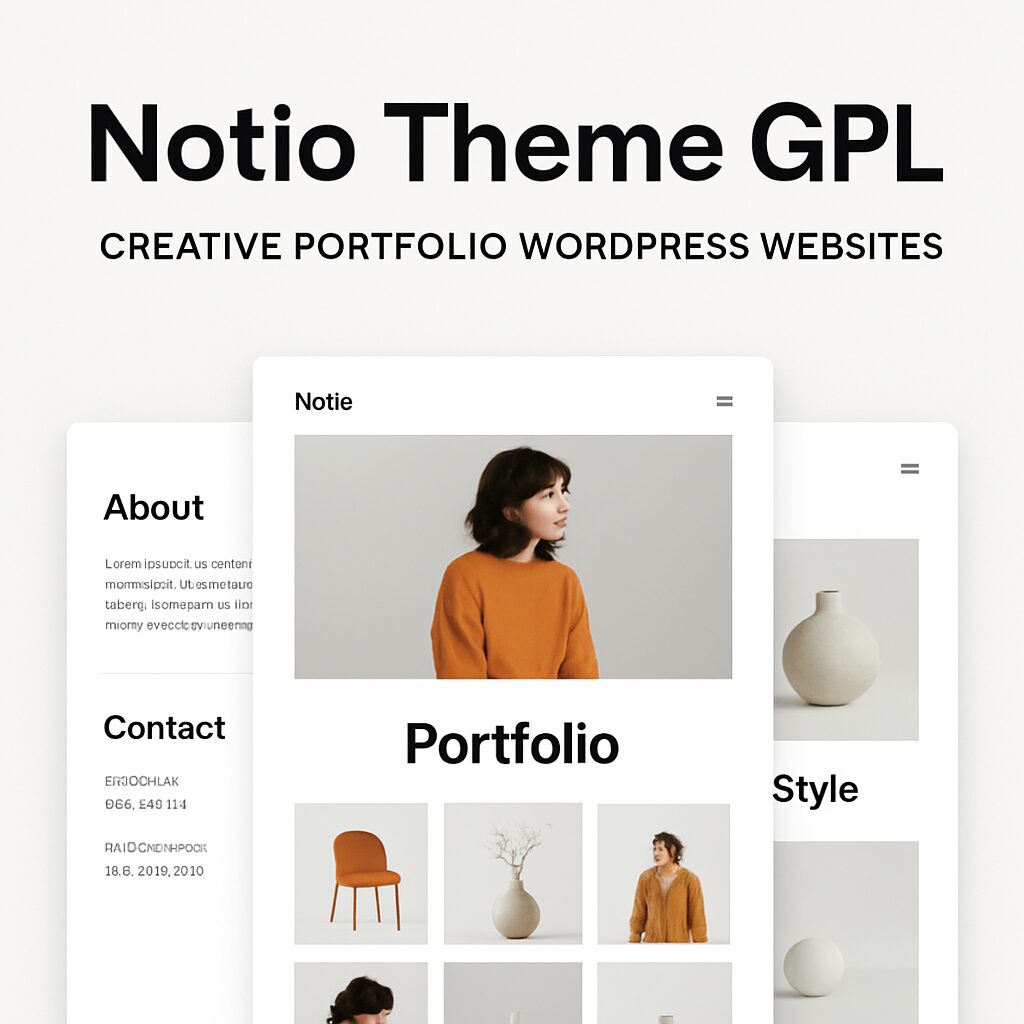Notio Theme GPL – Creative Portfolio WordPress Websites