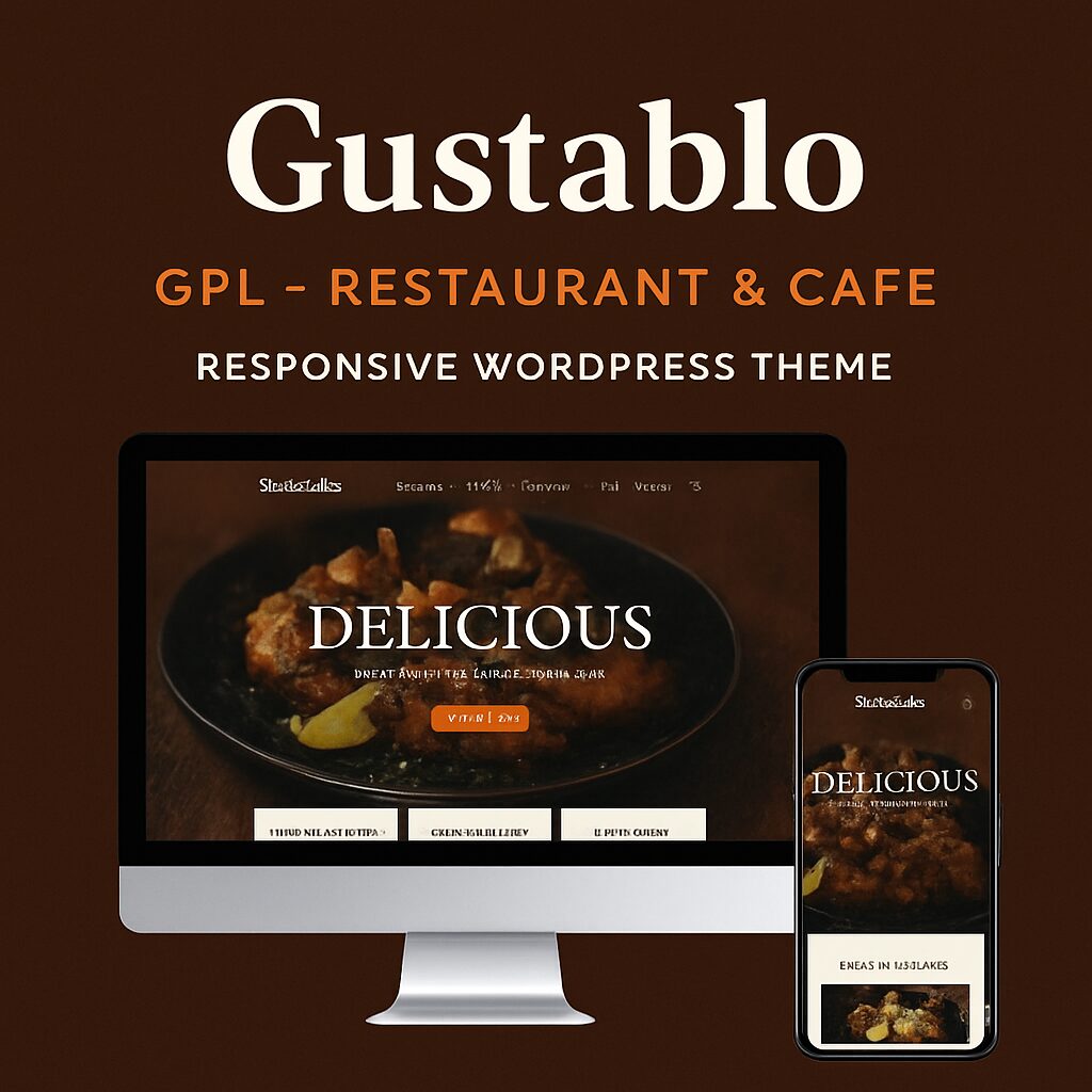 Gustablo Theme GPL – Restaurant & Cafe Responsive WordPress Theme