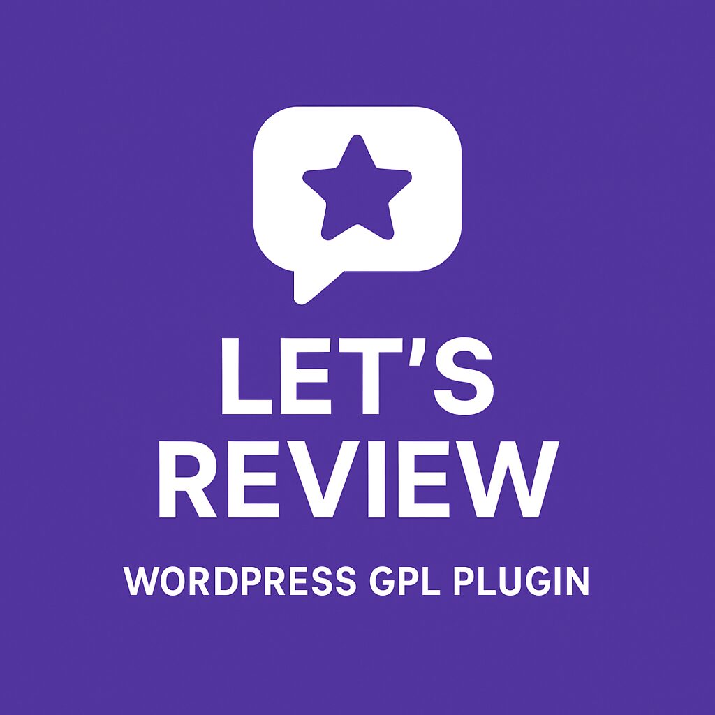 Lets Review – WordPress GPL Plugin