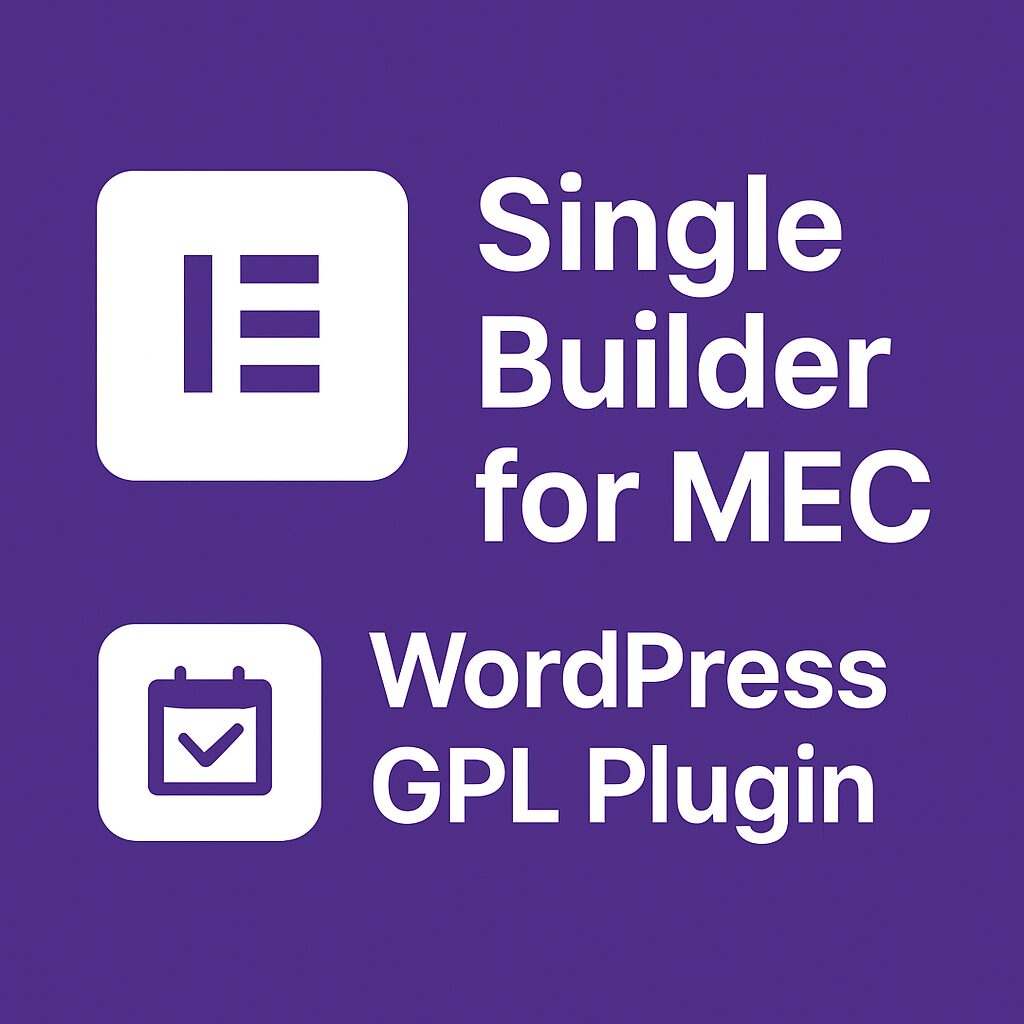 Elementor Single Builder for MEC – WordPress GPL Plugin