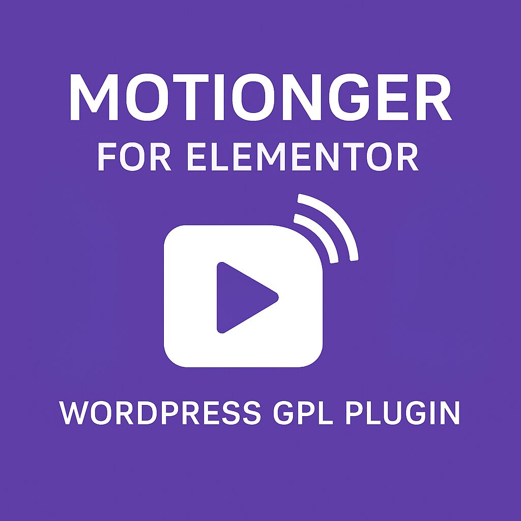 Motionger for Elementor – WordPress GPL Plugin