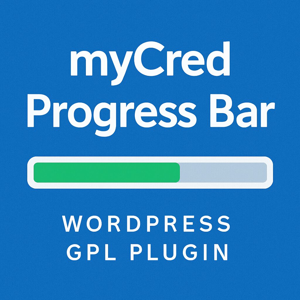 myCred Progress Bar – WordPress GPL Plugin