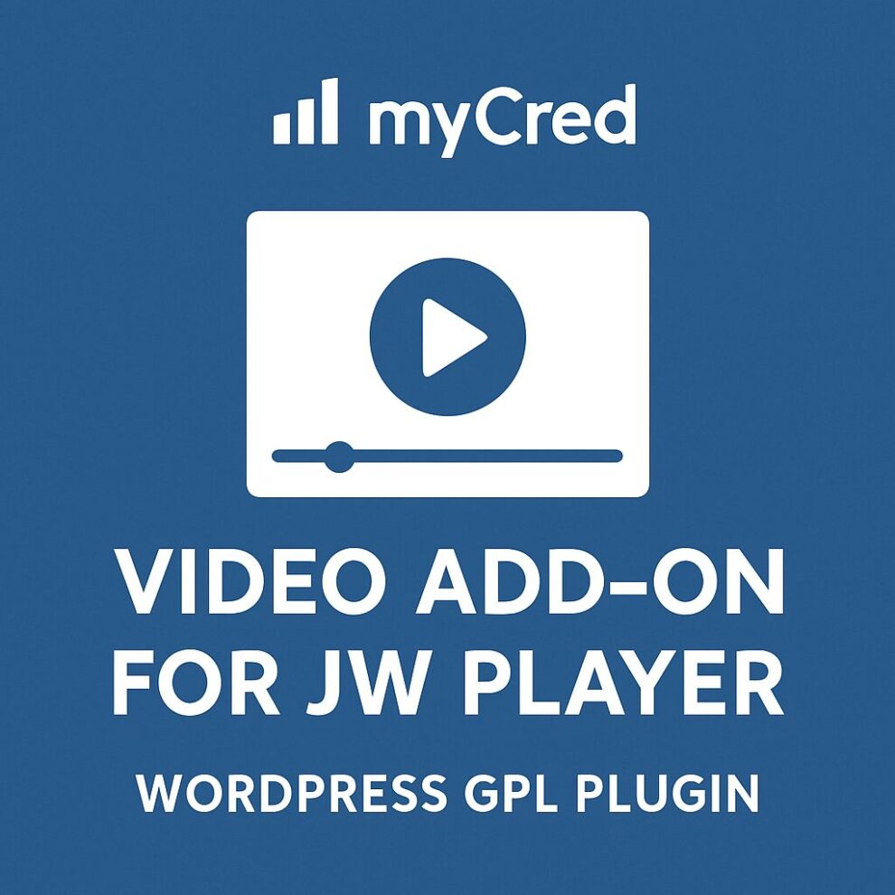 myCred Video Add-on For JW Player – WordPress GPL Plugin